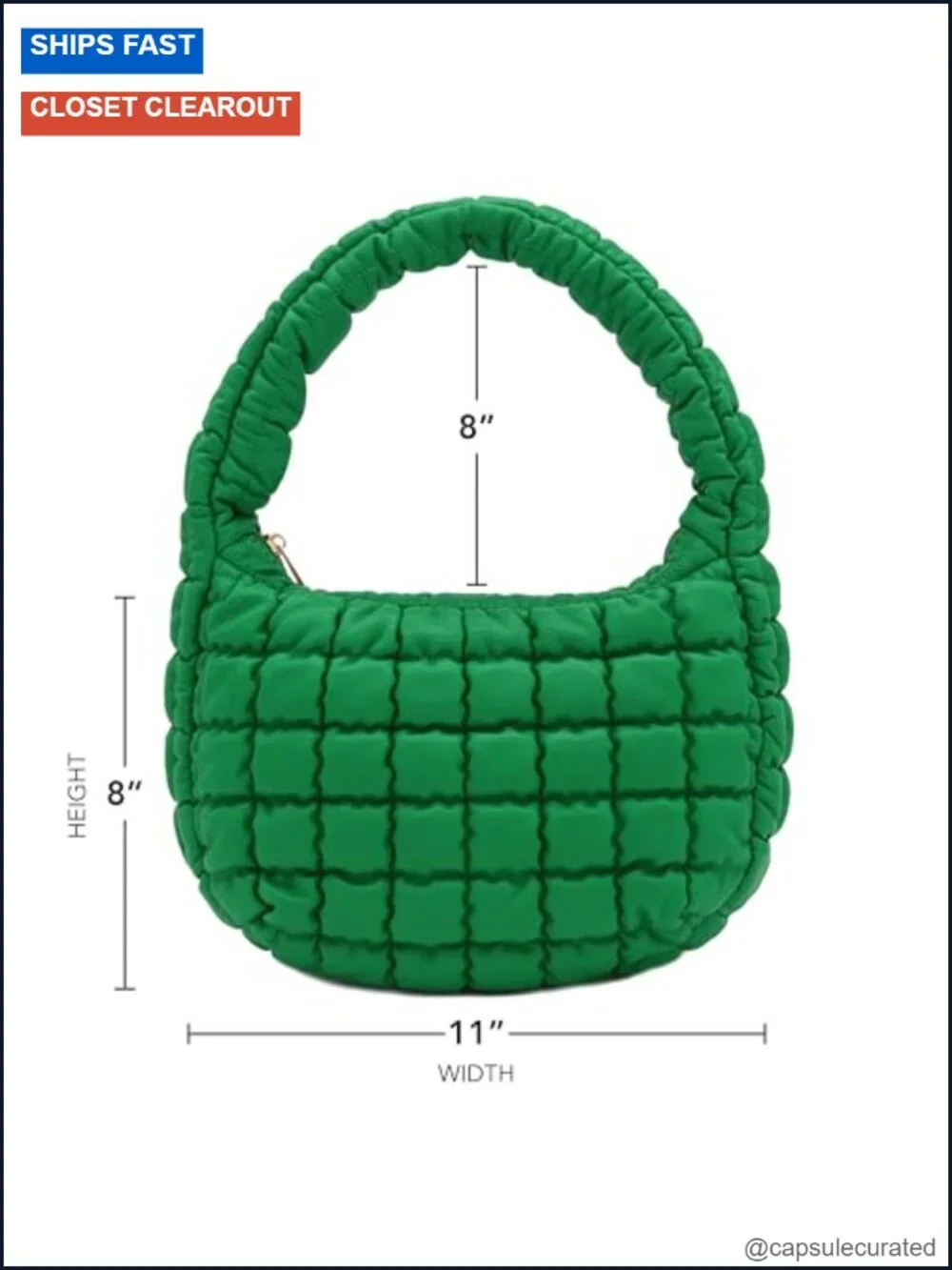 Quilted PU Leather Puffer Hobo Shoulder Bag